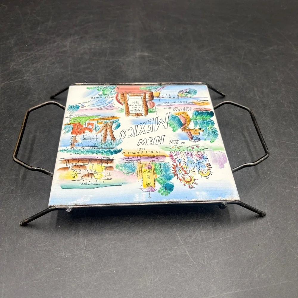 Unbranded Ceramic Tile Trivet Unisex OS Multicolor Good Vtg New Mexico Souvenir